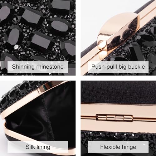 Image of Gemstone Clutch Purse, Rhinestone Purse | Evening Clutch for Women Wedding Party, Crystal Evening Bag for Women Evening