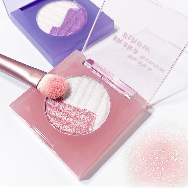 3-piece Duo-Chrome Shimmer Eyeshadow Palette, Multi-Color Pressed Powder, Party Makeup, Festival Glitter Highlighter for Face Body