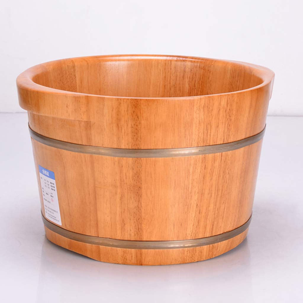 Holzfass-Fußbad Holzfußbecken, Pediküre-Spa-Eichenfässer, Glatte und zarte Pediküre-Fässer, Pediküre-Schüssel-Spa-Massage-Pediküre-Fässer, Fußbadfass (Size : 36cm*24cm)