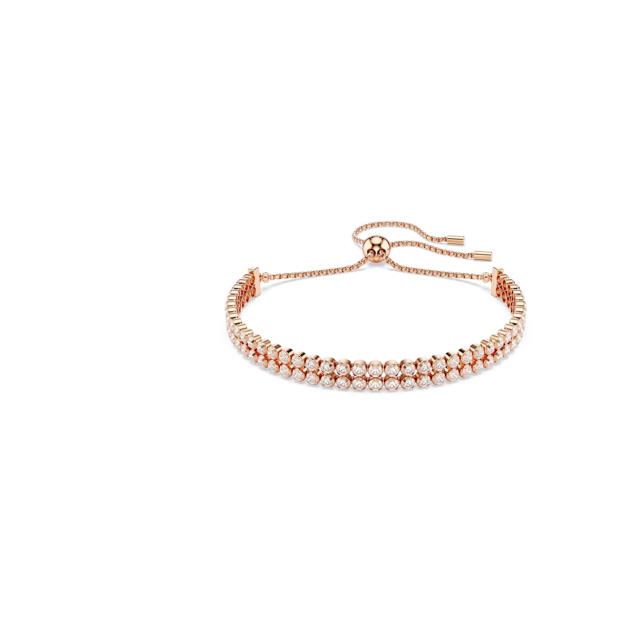 Swarovski Women's Gold Matrix Tennis Rose Bracelet 5677823 | Size: Adjustable