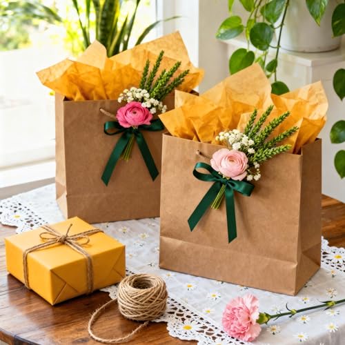 Image of Bobobag 100 Sheets Turmeric Yellow Tissue Paper 20 inchX14 inch Tissue Paper for Gift Bags, Gift Wrapping Tissue, Christmas Tissue Paper Anniversary Holiday Decoration Arts Craft