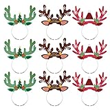 BESTOYARD 9 stücke Weihnachten Rentiergeweih Stirnband Haarbänder für Erwachsene Kinder Gastgeschenke Liefert Dekorationen