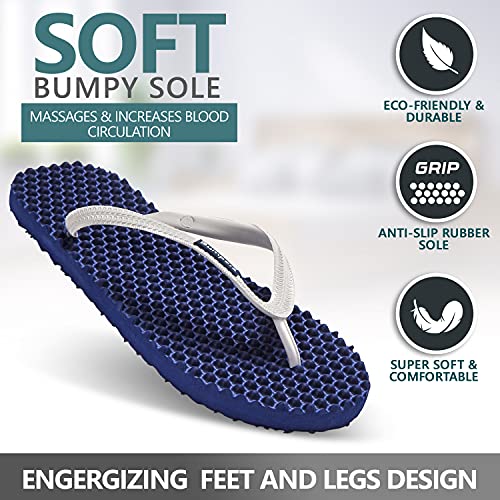 Image of Bumpers Flip Flops For Men - Beach & Shower Sandals For Mens, Comfortable Massage Acupressure Slippers, Indoor & Outdoor Footwear
