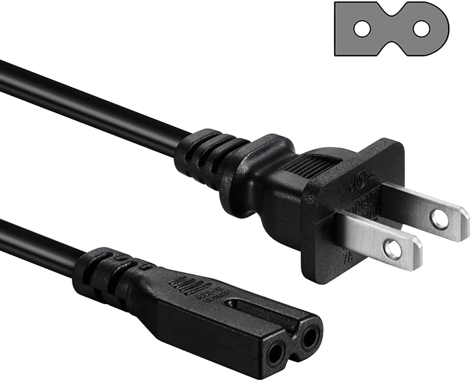 2 Prong AC Power Cord Cable Compatible with Vizio E/M/D-Series LED LCD Smart-HDTV