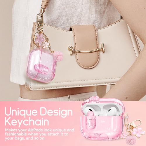 Image of for AirPods Pro 2nd 1st Case with Safety Lock,Glitter Pink