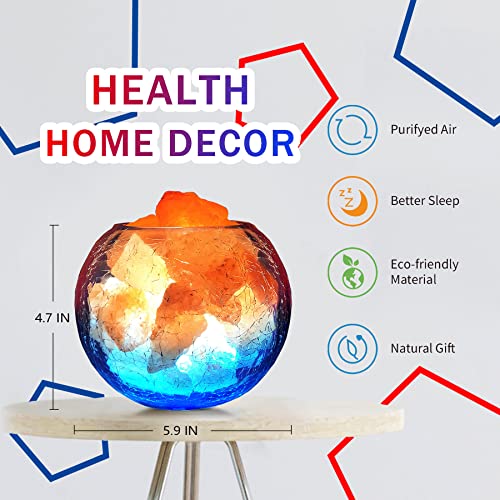 V.c.formark Usb Himalayan Salt Lamp, Salt Rock Lamp With Natural Salt Chunks Bring Visual Impact Of Ice And Fire To You, Used For Desk, Bedroom, Living Room And Gift - Color Changing + Warm Light Mode #TOP5
