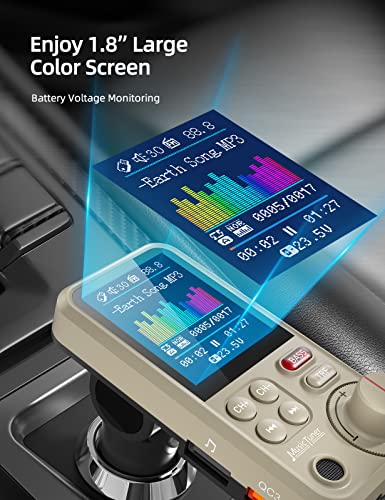 image for Nulaxy FM Bluetooth Transmitter for car, Strong Microphone Bluetooth C