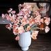 DUYONE Artificial Flowers 6 Stems Poppy Silk Bouquet,for Wedding, Home, Party Decoration,Table Centerpiece Arrangement(Orange Pink 6pcs)