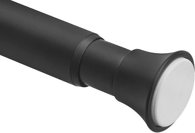 Amazon Basics Shower Curtain Tension Rod, Extendable - 137 to 229cm, Black