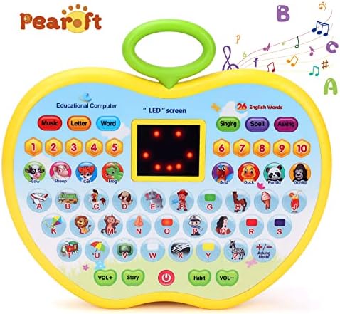 Pearoft Learning Tablet for 2 3 Year Old,Preschool Learning Tablet Pad Toy for Girls Kids Age 1 Year Old Early Development Toy for Toddler Girls 12 Month 18 Month