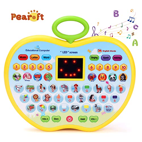 Pearoft Learning Tablet For 2 3 Year Old,Preschool Learning Tablet Pad Toy For Girls Kids Age 1 Year Old Early Development Toy For Toddler Girls 12 Month 18 Month #TOP3