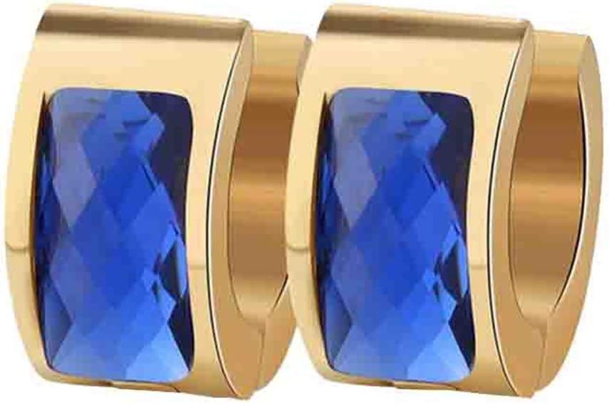 Men's Women's Muticolor Crystal Stainless Steel Studs Hoop Earrings