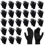 24 Pairs Winter Gloves Touchscreen Magic Gloves Stretchy Knit Cotton Gloves Bulk For Men Women Homeless Cold Weather Christmas Bulk Pack Gift