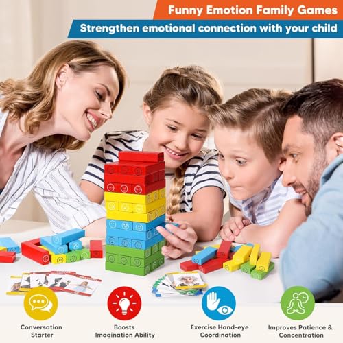 Garybank Emotion Tower Social Emotional Learning Activities for Kids, Sel Feelings Games W/56 Emotion Cards, Play Therapy Social Skills Board Game for Kid Age 6+, School Counselors Gifts - Thumbnail 7