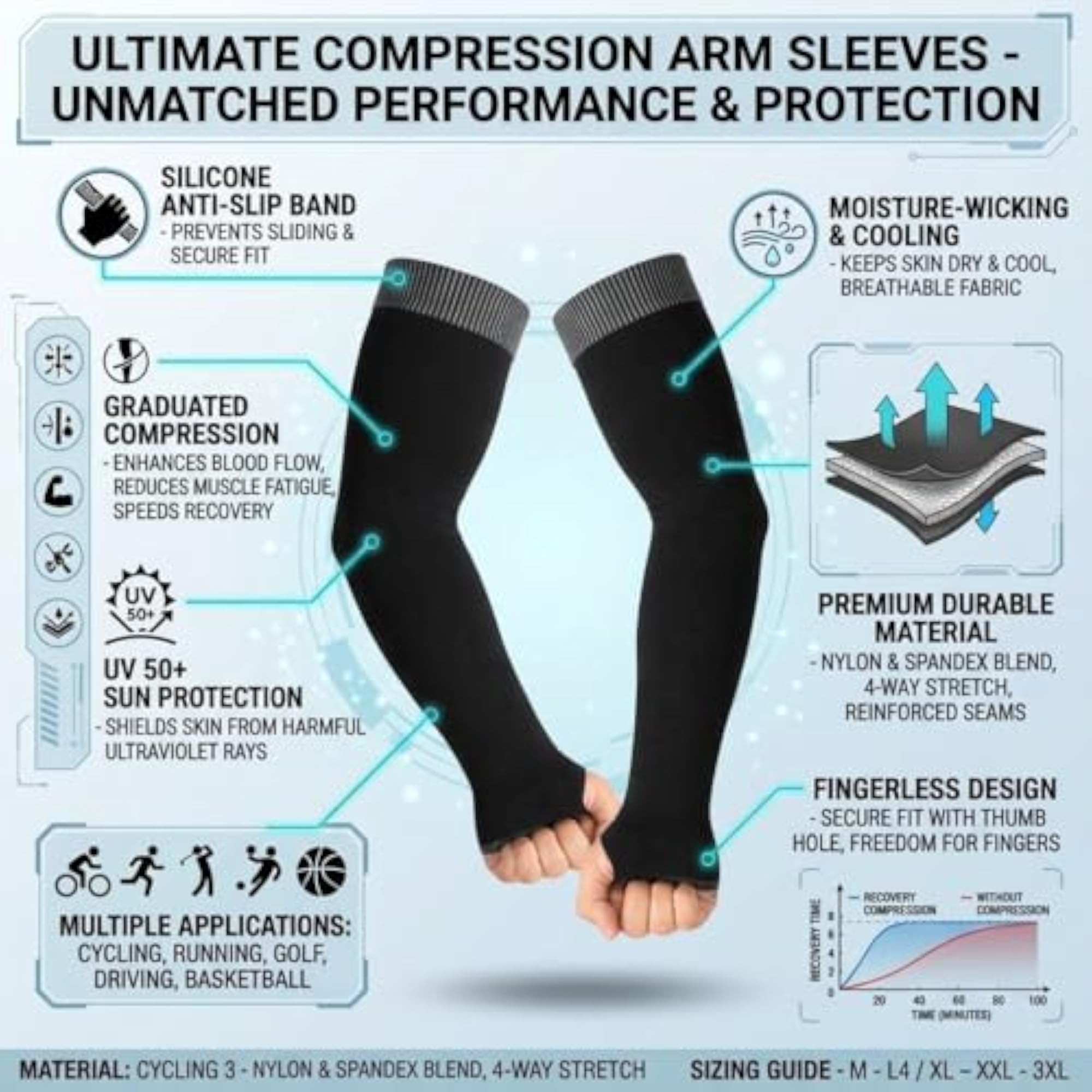 Arm Sleeves for UV Protection and Outdoor Activities