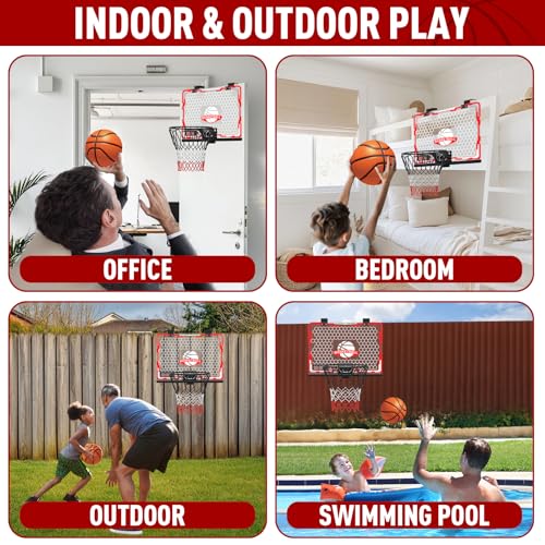 Aitbay Basketball Hoop Indoor for Kids: Easy to Install Door Basketball Hoop with Noise Reduction & 9 Modes LED Lighting Anti-Scratch Electronic Scoreboard, Boy Gift for 5 6 7 8 9 10 11 12 13 Year Old - Thumbnail 6