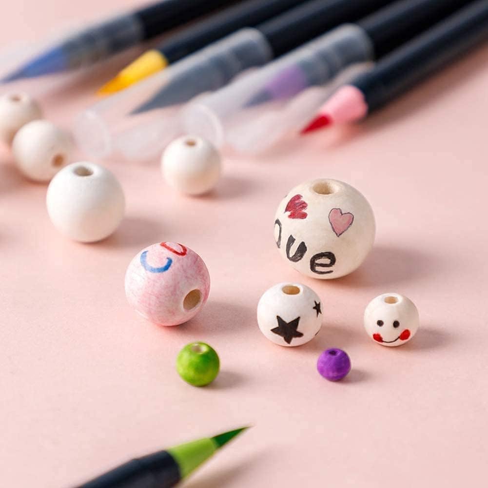 500pcs 20mm Wood Beads Natural Unfinished Round Wooden Loose Beads Wood Spacer Beads for Craft Making Decorations and DIY Crafts - Image 3