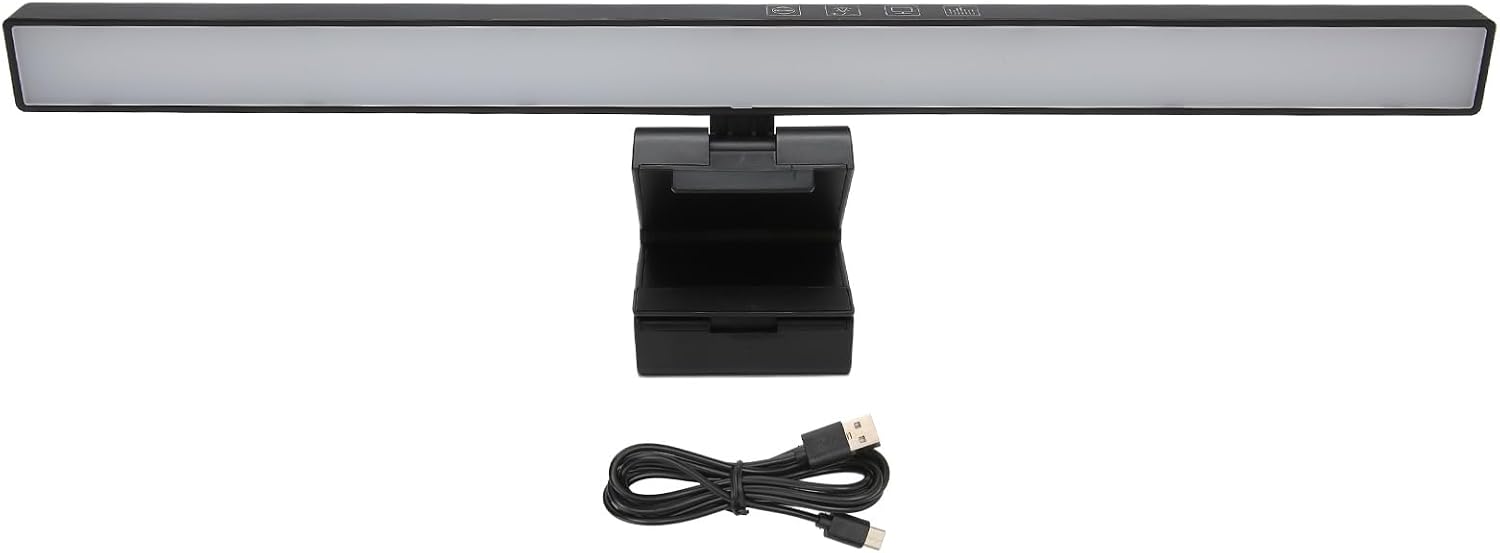 Computer Monitor Lamp, LED Screen Light Bar with Touch Control Dimming and 7 - Color Ambient Lighting, Asymmetric Eye Protection Design for Office Desk and Home Workspace