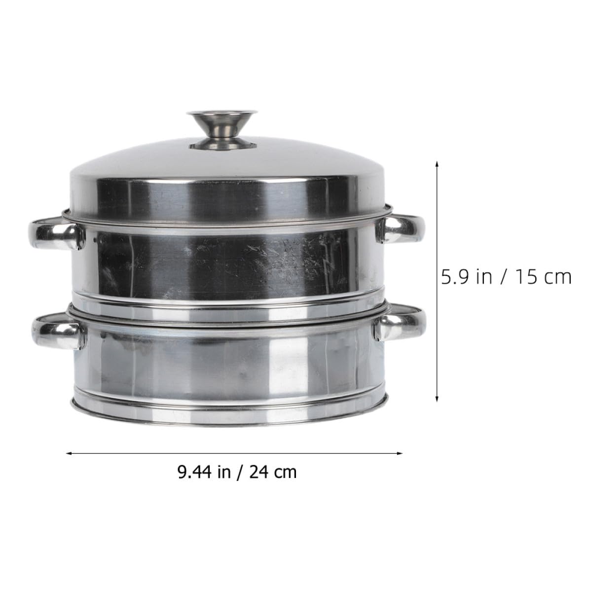 Veemoon Vaporera de Acero Inoxidable con Tapa Doble Nivel para Cocina Doméstica Vaporera Multifuncional para Cocer al Vapor Bollos Dumplings y Verduras Utensilio de Cocina Resistente