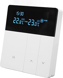 Programmable Digital Thermostat with LCD Display, Electric Heating Temperature Controller for Schools and Hotels, Modern Design with 3 Control Modes (#2)