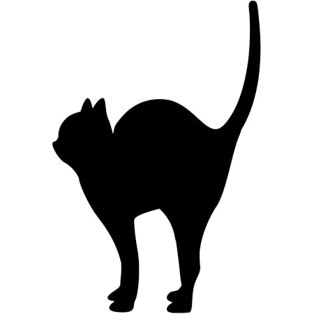 Amazon Co Jp 猫のシルエットステッカー 尻尾を立てるネコ ねこ キャット ポーズ シール 光沢タイプ 防水 耐水 屋外耐候3 4年 クリックポストにて発送 黒 150 ホーム キッチン