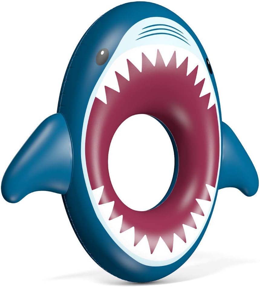 Jasonwell Inflatable Shark Pool Float Shark Floaties and Jasonwell Beer Pong Pool Float