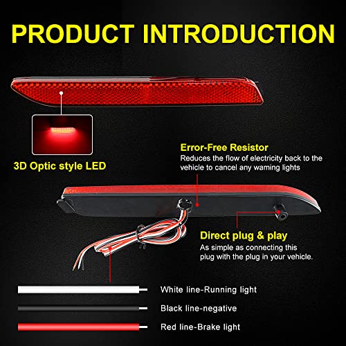 2 Peças Led Luz Reflectora De Pára Choques Traseiro Luz De Travagem à Cauda Para Toyota EZ 2011-2015