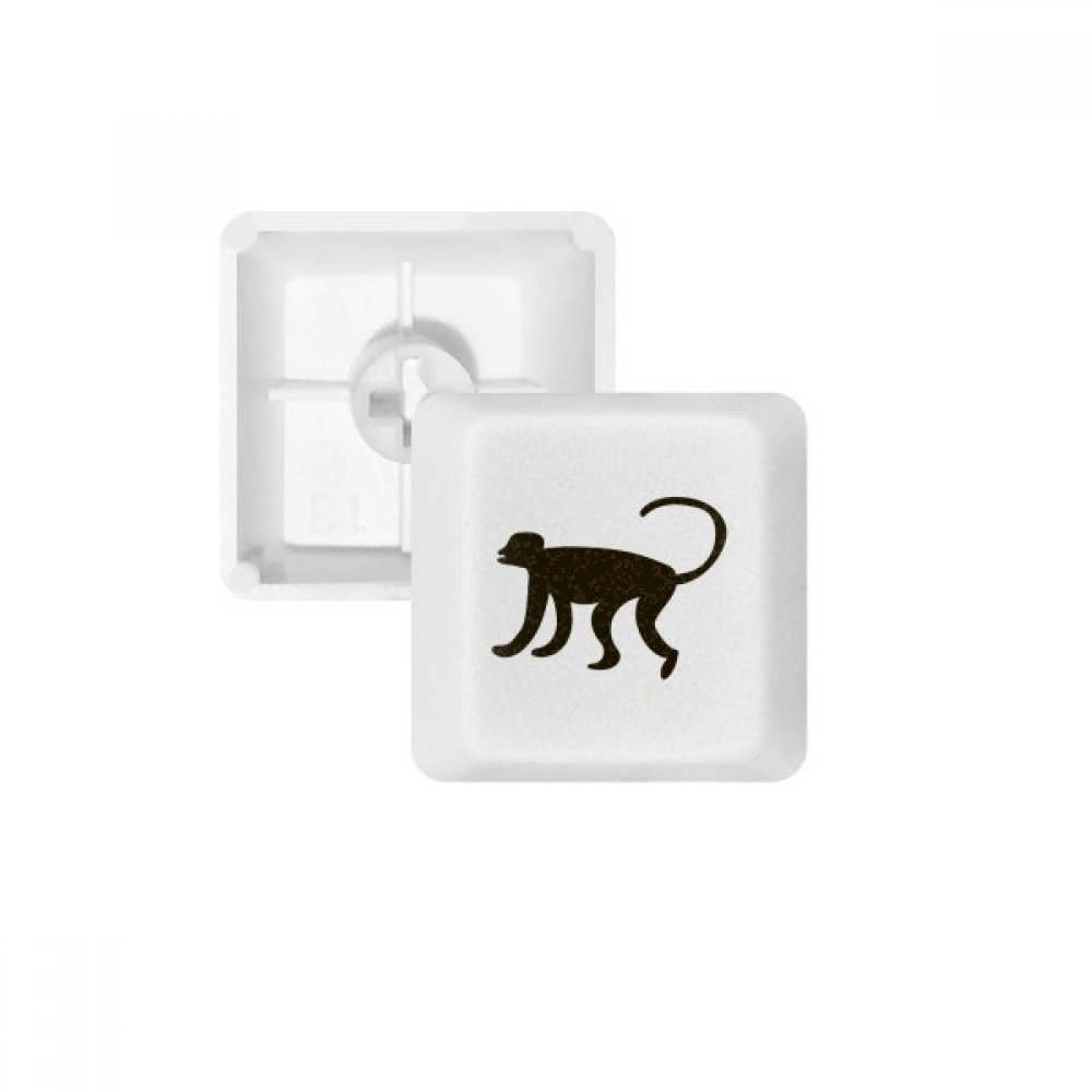 Black Monkey Animal Portrayal PBT Keycaps for Mechanical Keyboard White OEM No Marking Print