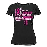 P&B Love Fighting Breast Cancer Women's T-Shirt, L, Black