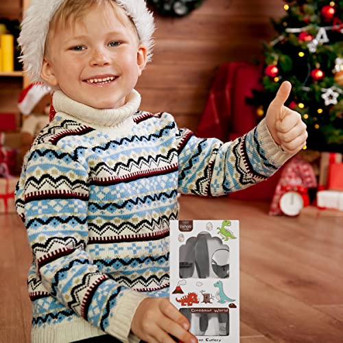 Lehoo Castle Kids Silverware Stainless Steel 6 Piece - Toddler Spoons And Forks Knife Set, Metal Kids Cutlery Set, Toddler Utensils Self Feeding (Dinosaur World) #TOP7