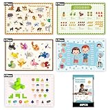 KAshack 45 Pack Sticky Disposable Placemats for Baby & Toddlers,Toddler Placemat 12'x18' Kids Table Mat for Party, Picnic Table, Restaurants Dining Table Travel Essentials for Toddlers with 5 Designs