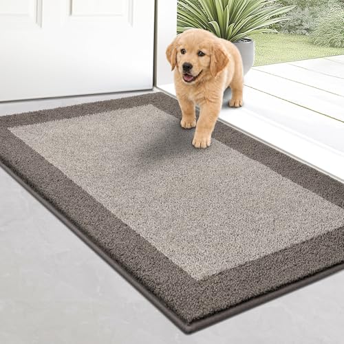 Image of Indoor Door Mat 20 inch x 32 inch, Washable Kitchen Rug, Non Slip Entryway Rug for Floor, Absorbent Entrance Throw Rug for Laundry, Bathroom, Door