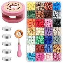 847Pcs 28 Colors Sealing Wax Beads, Wax Warmer and Candle, Letter Seal Kit for Gift and Decoration, Wedding Party Invitations