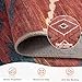 Area Rug 8x10 Rug Machine Washable Non-Slip Low Pile Print Pattern Western Rug for Living Room Bedroom Entryway Tribal Series -Red/Orange