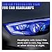 GAOLAOSY 47'' X 12'' Car Light Tint Film, Vinyl Automotive Sticker, Self Adhesive Vehicle Tint Vinyl Wrap, Auto Tinted Accessories for Headlight, Fog Light, Taillight (Blue)