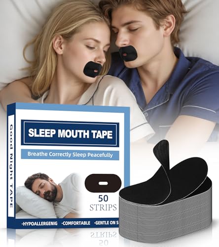 Mundpflaster zum Schlafen (50 Stück), Mouth Tape, Optimaler Halt auch mit Bart, Effektiver Schnarchstopper als Anti Schnarch Hilfe, verbessert Schlaf und Atmung, schnarchpflaster für Damen & Herren