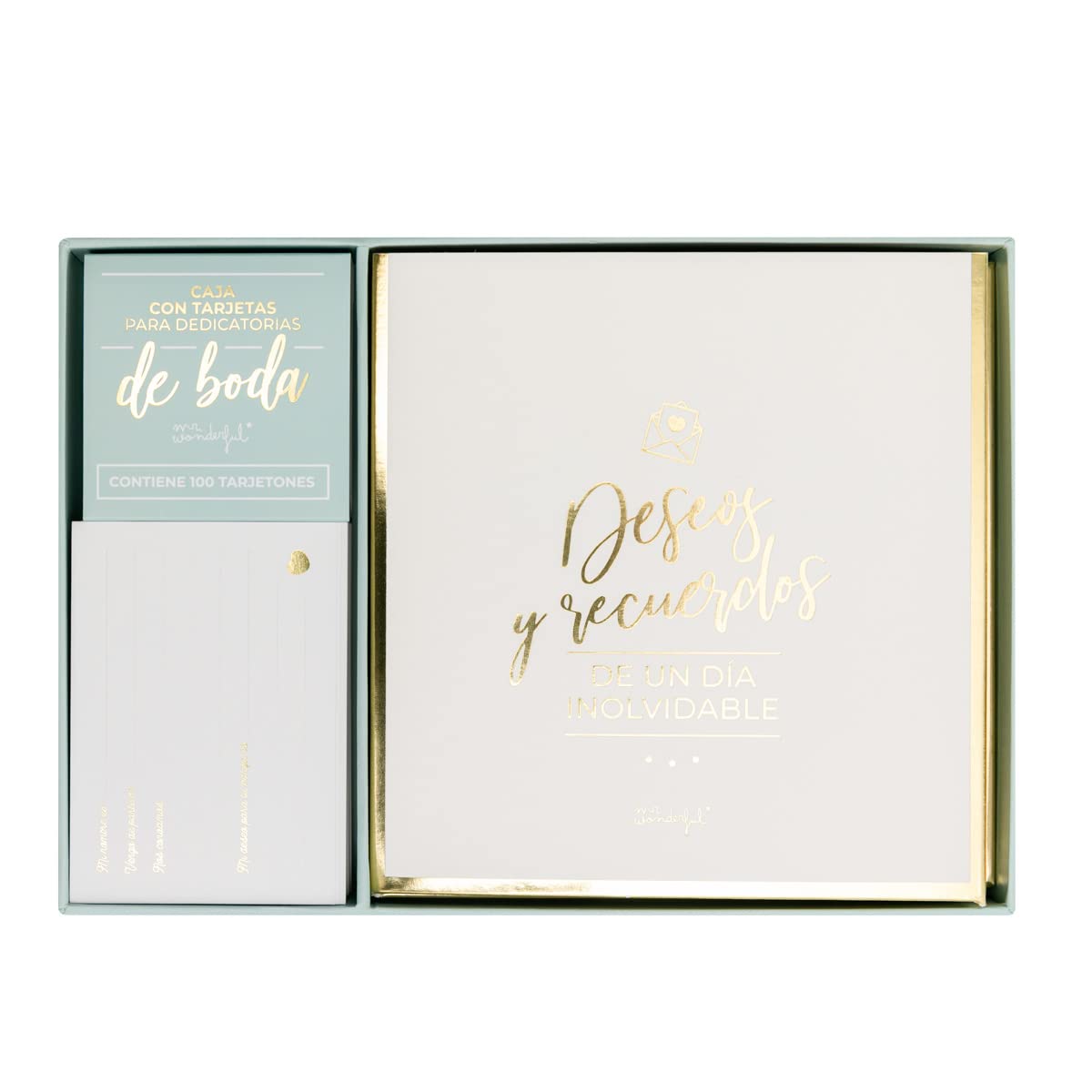 Mr. Wonderful - Caja con tarjetas para firmas de bodas Deseos y recuerdos de un día inolvidable