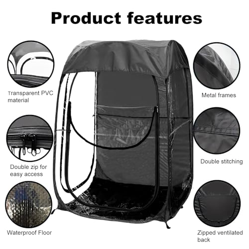 Carpa deportiva portátil pop up negra para 1 persona miniatura 3