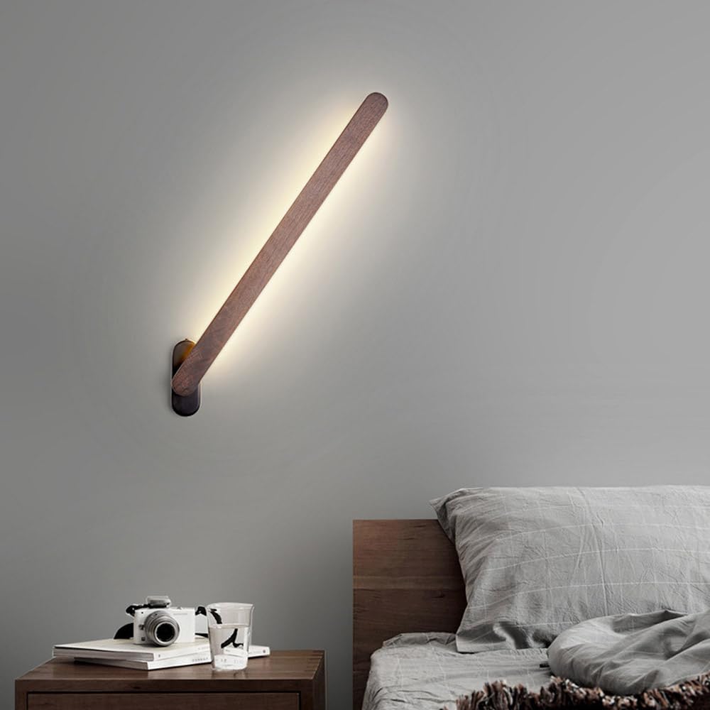 Applique da Parete Moderna a Striscia Lunga, Lampada da Parete a LED con retroilluminazione, Lampada da Parete a 3 Colori, Lampada da Parete lineare con Rotazione a 180°, Lampada da Parete