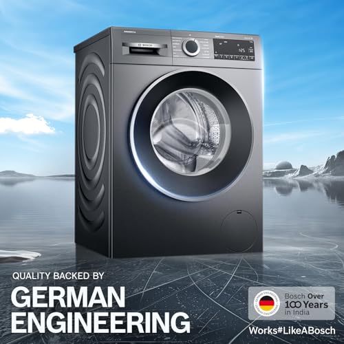 Image of Bosch 10 kg 5 Star Front Load Fully Automatic Washing Machine, AI ActiveWater, Automated Dosing of Detergent(ADOS),Inbuilt heater,14 Wash Programs,60L Large Drum,Cast Iron Grey,WGA254IRIN (2026 model)