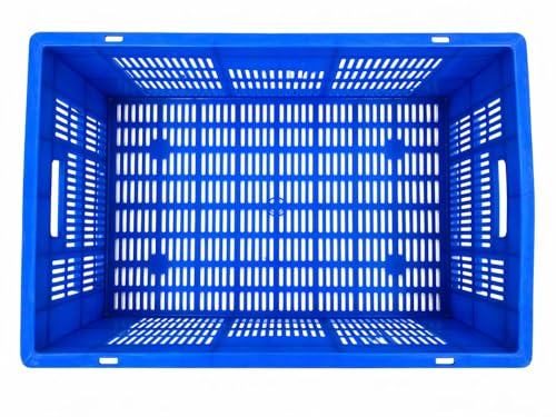 Image of ARISTO Portable and Stackable Plastic Storage Container Box Crate 64225 SP designed for multipurpose storage Blue