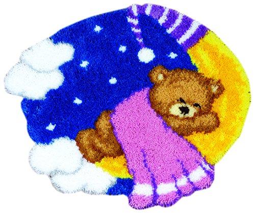 Vervaco 1-Piece Latch Hook Rug Teddy/Moon