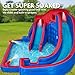 Sunny & Fun Deluxe Adventure Inflatable Water Slide Park – Heavy-Duty for Outdoor Fun - Climbing Wall, 2 Slides & Splash Pool – Easy to Set Up & Inflate with Included Air Pump & Carrying Case