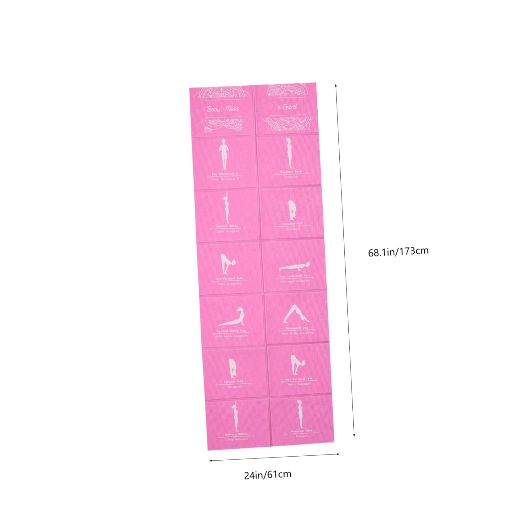 KOMBIUDA Esterilla Segura Antideslizante y Plegable de Yoga de Tpe para Pilates y Estiramientos, Adecuado para Casa y Ejercicio
