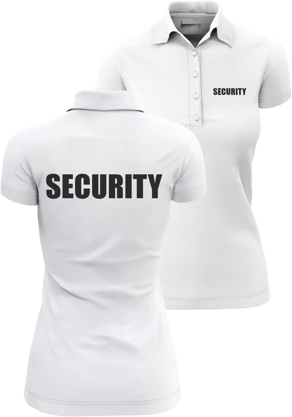 lepni.me Women's Polo Shirt Lady-fit Security Crew Uniform Event Staff Party Bar Club Workwear for Bodyguard