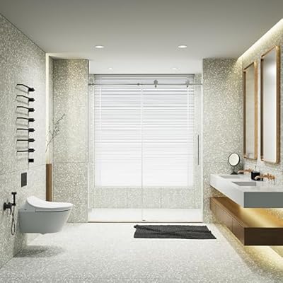 Frameless 56-60" W x 74" H Single Sliding Shower Door, Chrome Finish,Soft-Close, Adjustable Width, Easy Install