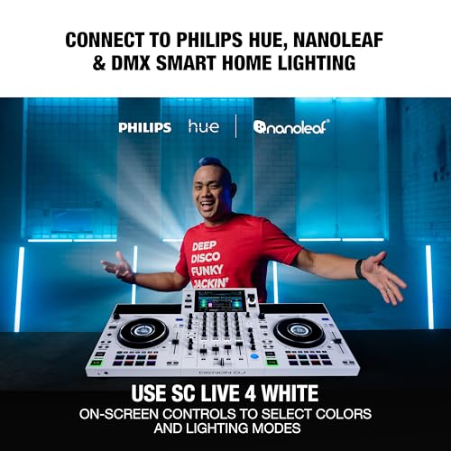 Image of Denon DJ SC LIVE 4 WHITE - Standalone DJ Controller with Stems on 4-Decks, Wi-Fi Streaming, Build-in Speakers, Serato DJ and Virtual DJ Compatible