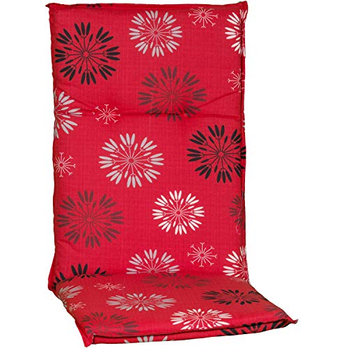 Beo Cojín para Silla de jardín Serie Barcelona M301, con Respaldo Alto, Color Rojo, 118 cm x 50 cm x Grosor Aprox. 6 cm.