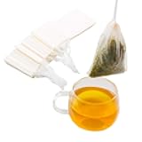 Tea Filter bags, safe and natural material, disposable tea infuser, empty tea bag with drawstring for loose leaf tea, set of 100（3.15 x 3.94 inch ） (White)