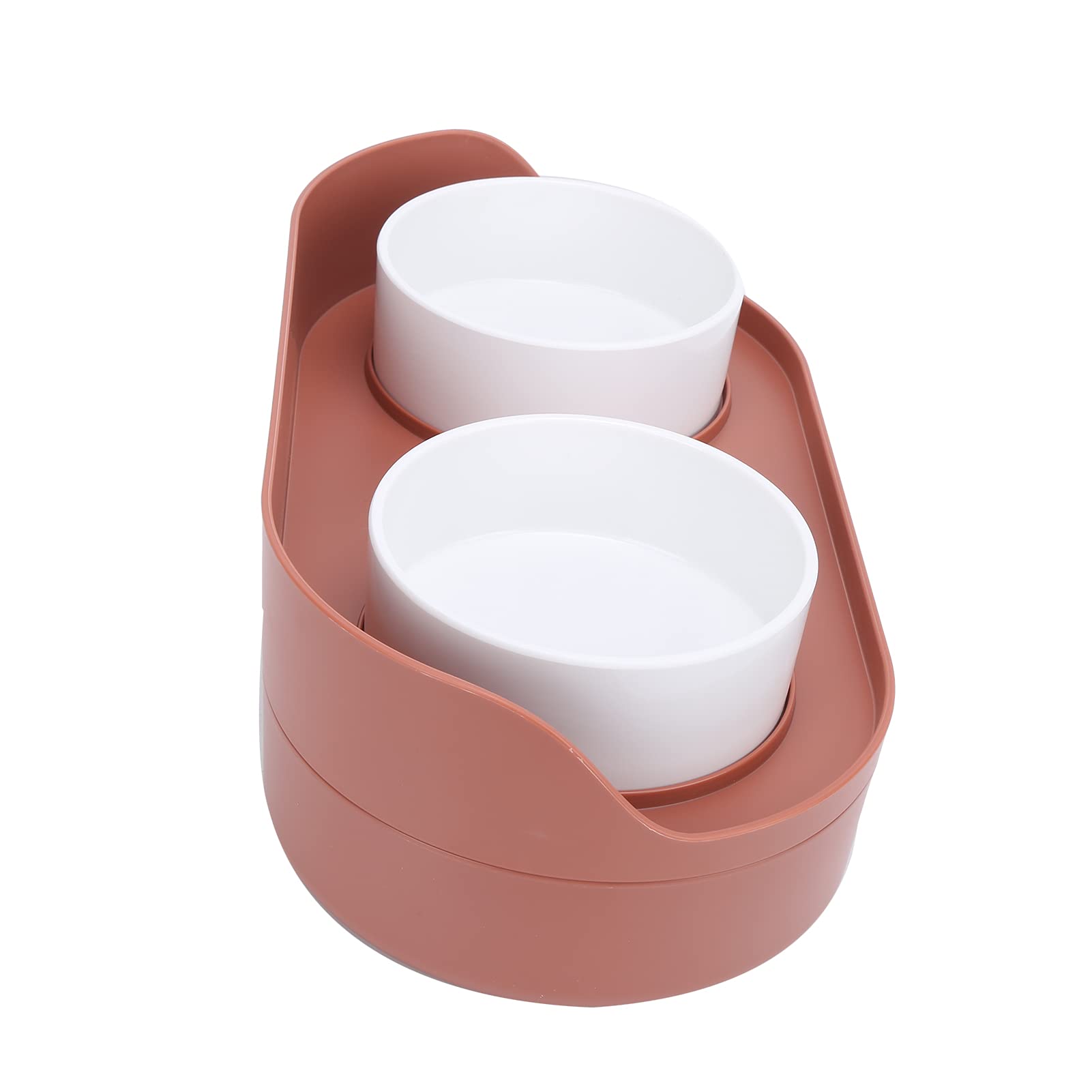 Qcwwy Ciotola per Cibo per Animali Domestici Rimovibile in PP con Base Antiscivolo, Design Rialzato di 7 Cm per la Cura della Colonna Vertebrale, Ciotola per Cibo per Cani e Gatti a (rosso)